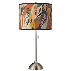 Giclee Glow 28&quot; High Wild Desert Brushed Nickel Table Lamp