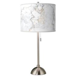 Giclee Glow 28" Marble Pattern Shade Brushed Nickel Table Lamp