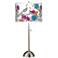 Giclee Glow 28" Peacocks in the Garden Brushed Nickel Table Lamp