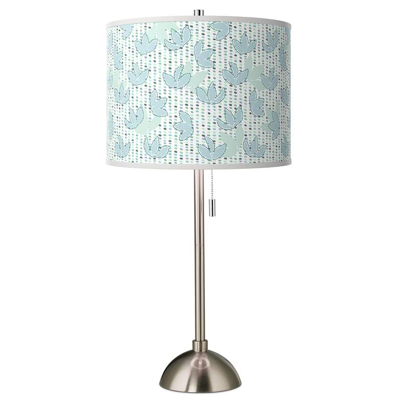 Image 1 Giclee Glow 28" Spring Shade with Brushed Nickel Table Lamp