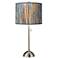 Giclee Glow 28" Striking Bark Shade Brushed Nickel Modern Table Lamp