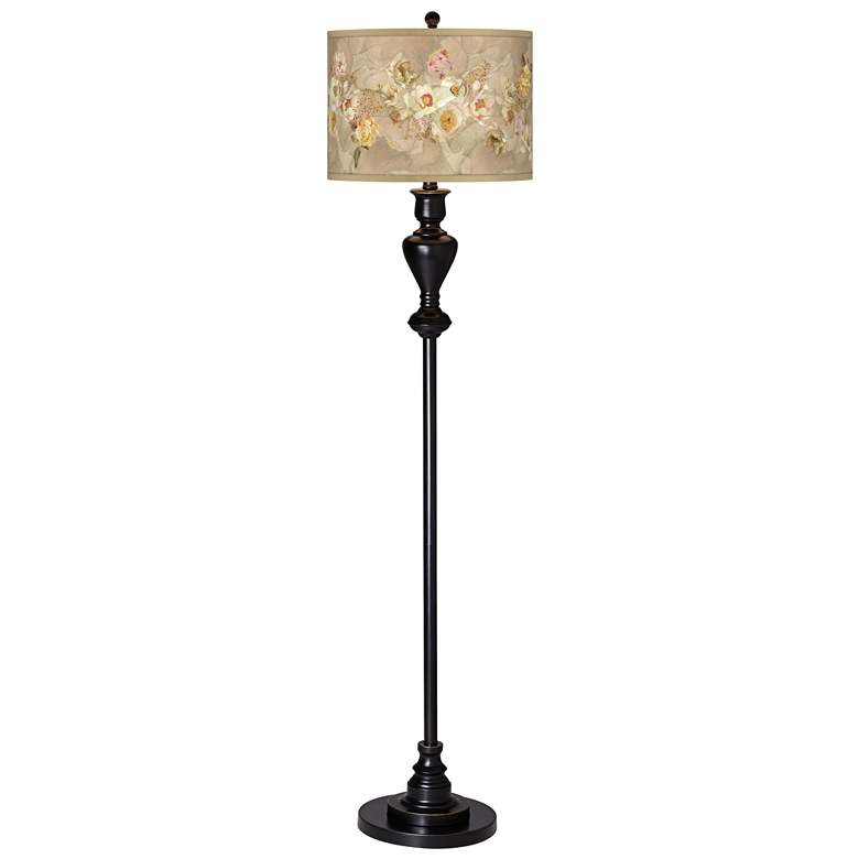Image 2 Giclee Glow 58 inch High Floral Spray Shade Black Bronze Floor Lamp