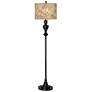 Giclee Glow 58" High Floral Spray Shade Black Bronze Floor Lamp