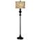 Giclee Glow 58" High Floral Spray Shade Black Bronze Floor Lamp