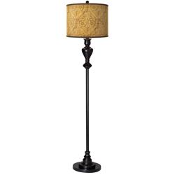 Giclee Glow 58&quot; High Golden Versailles Shade Black Bronze Floor Lamp