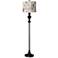 Giclee Glow 58" High Rosy Blossoms Shade Black Bronze Floor Lamp