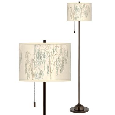 Giclee Glow 62" High Weeping Willow Shade Bronze Club Floor Lamp