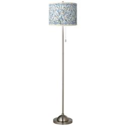 Giclee Glow 62&quot; Amity Shade Brushed Nickel Pull Chain Floor Lamp