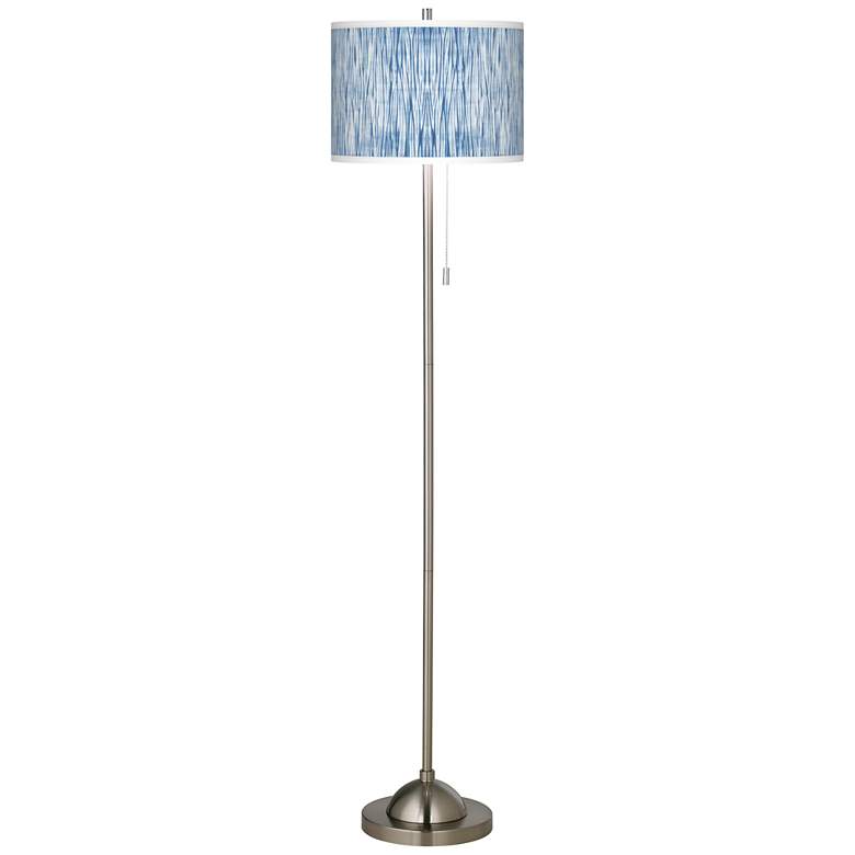 Image 2 Giclee Glow 62" Beachcomb Blue Shade Brushed Nickel Floor Lamp