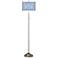 Giclee Glow 62" Beachcomb Blue Shade Brushed Nickel Floor Lamp