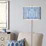 Giclee Glow 62" Beachcomb Blue Shade Brushed Nickel Floor Lamp