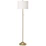 Giclee Glow 62" Cream Faux Silk Giclee Warm Gold Stick Floor Lamp
