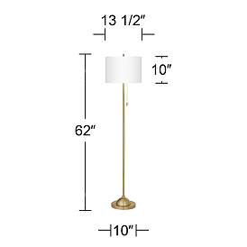 Image5 of Giclee Glow 62" Cream Faux Silk Giclee Warm Gold Stick Floor Lamp more views
