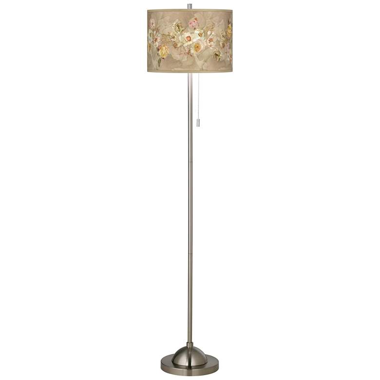 Image 2 Giclee Glow 62" Floral Spray Shade Brushed Nickel Floor Lamp
