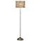 Giclee Glow 62" Floral Spray Shade Brushed Nickel Floor Lamp