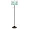 Giclee Glow 62" High Aqua Mosaic Shade Bronze Club Floor Lamp