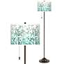Thumbnail1 of Giclee Glow 62" High Aqua Mosaic Shade Bronze Club Floor Lamp