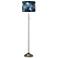 Giclee Glow 62" High Brushed Nickel Blue Seas Shade Floor Lamp
