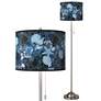Thumbnail1 of Giclee Glow 62" High Brushed Nickel Blue Seas Shade Floor Lamp