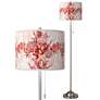 Thumbnail1 of Giclee Glow 62" High Corallium Shade Brushed Nickel Coastal Floor Lamp
