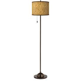 Image2 of Giclee Glow 62" High Golden Versailles Shade Bronze Club Floor Lamp