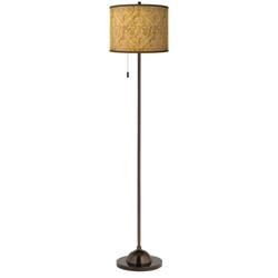 Giclee Glow 62" High Golden Versailles Shade Bronze Club Floor Lamp