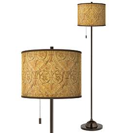 Image1 of Giclee Glow 62" High Golden Versailles Shade Bronze Club Floor Lamp