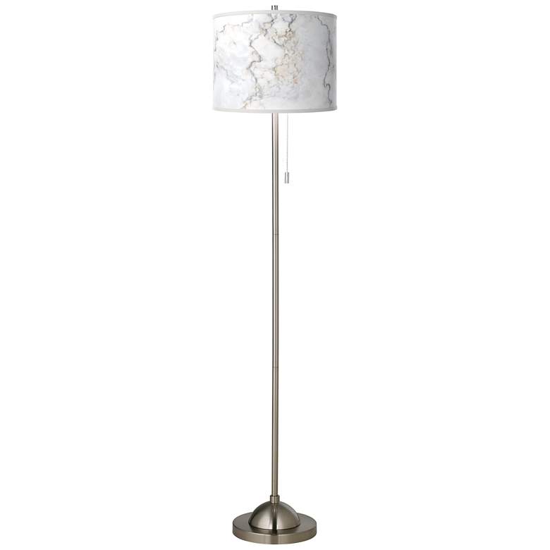 Image 2 Giclee Glow 62 inch High Marble Glow Brushed Nickel Pull Chain Floor Lamp