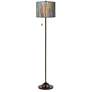 2_Giclee Glow 62" High Striking Bark Shade Bronze Club Floor Lamp