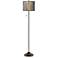 Giclee Glow 62" High Striking Bark Shade Bronze Club Floor Lamp