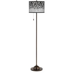 Giclee Glow 62&quot; High Terrazzo Shade Bronze Club Floor Lamp