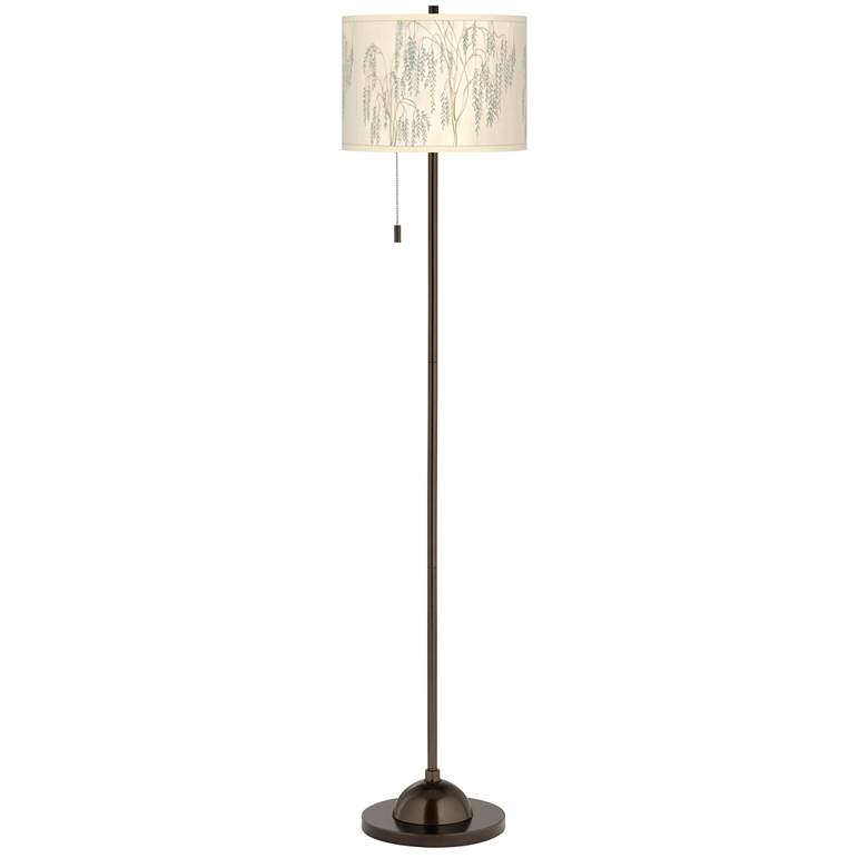 Image 2 Giclee Glow 62" High Weeping Willow Shade Bronze Club Floor Lamp
