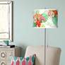 Giclee Glow 62" Island Floral Shade Brushed Nickel Floor Lamp
