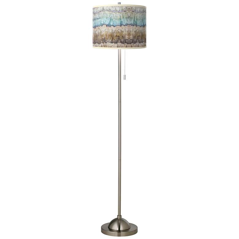Image 2 Giclee Glow 62 inch Marble Jewel Brushed Nickel Pull Chain Floor Lamp