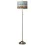 Giclee Glow 62" Marble Jewel Brushed Nickel Pull Chain Floor Lamp