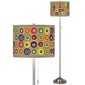 Image2 of Giclee Glow 62" Marbles in the Park Shade Brushed Nickel Floor Lamp
