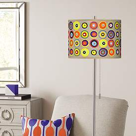 Image1 of Giclee Glow 62" Marbles in the Park Shade Brushed Nickel Floor Lamp