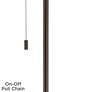 Giclee Glow 62" Oceanside Blue Shade with Bronze Club Floor Lamp