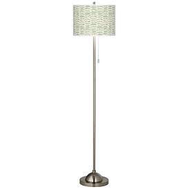 Image2 of Giclee Glow 62" Oval Tempo Shade Brushed Nickel Pull Chain Floor Lamp