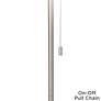 Giclee Glow 62" Oval Tempo Shade Brushed Nickel Pull Chain Floor Lamp