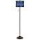 Giclee Glow 62" Parquet Blue Shade Bronze Club Floor Lamp