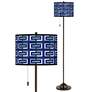 Thumbnail1 of Giclee Glow 62" Parquet Blue Shade Bronze Club Floor Lamp