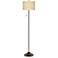 Giclee Glow 62" Roman Pebbles Shade Bronze Club Floor Lamp