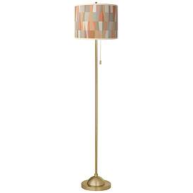 Image2 of Giclee Glow 62" Sedona Shade Warm Gold Stick Floor Lamp