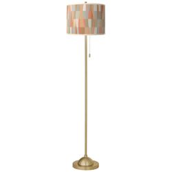 Giclee Glow 62&quot; Sedona Shade Warm Gold Stick Floor Lamp