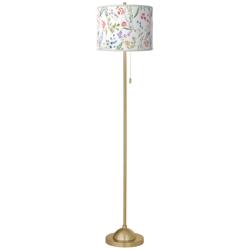 Giclee Glow 62&quot; Spring&#39;s Joy Shade Warm Gold Stick Floor Lamp