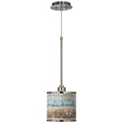 Giclee Glow 7" Marble Jewel Pattern Shade Modern Mini Pendant Light