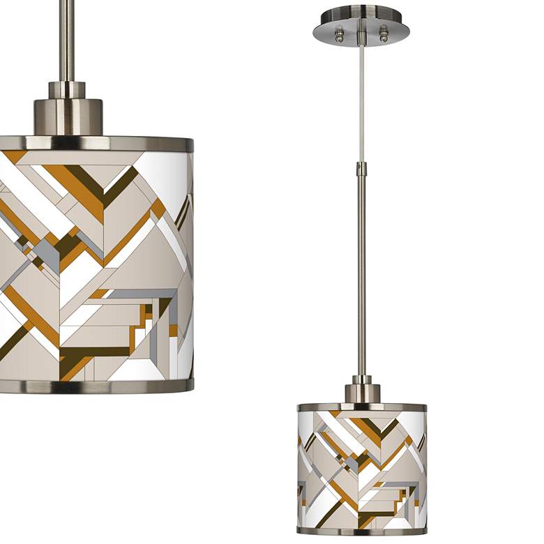 Image 1 Giclee Glow 7" Wide Craftsman Mosaic Pattern Shade Mini Pendant Light