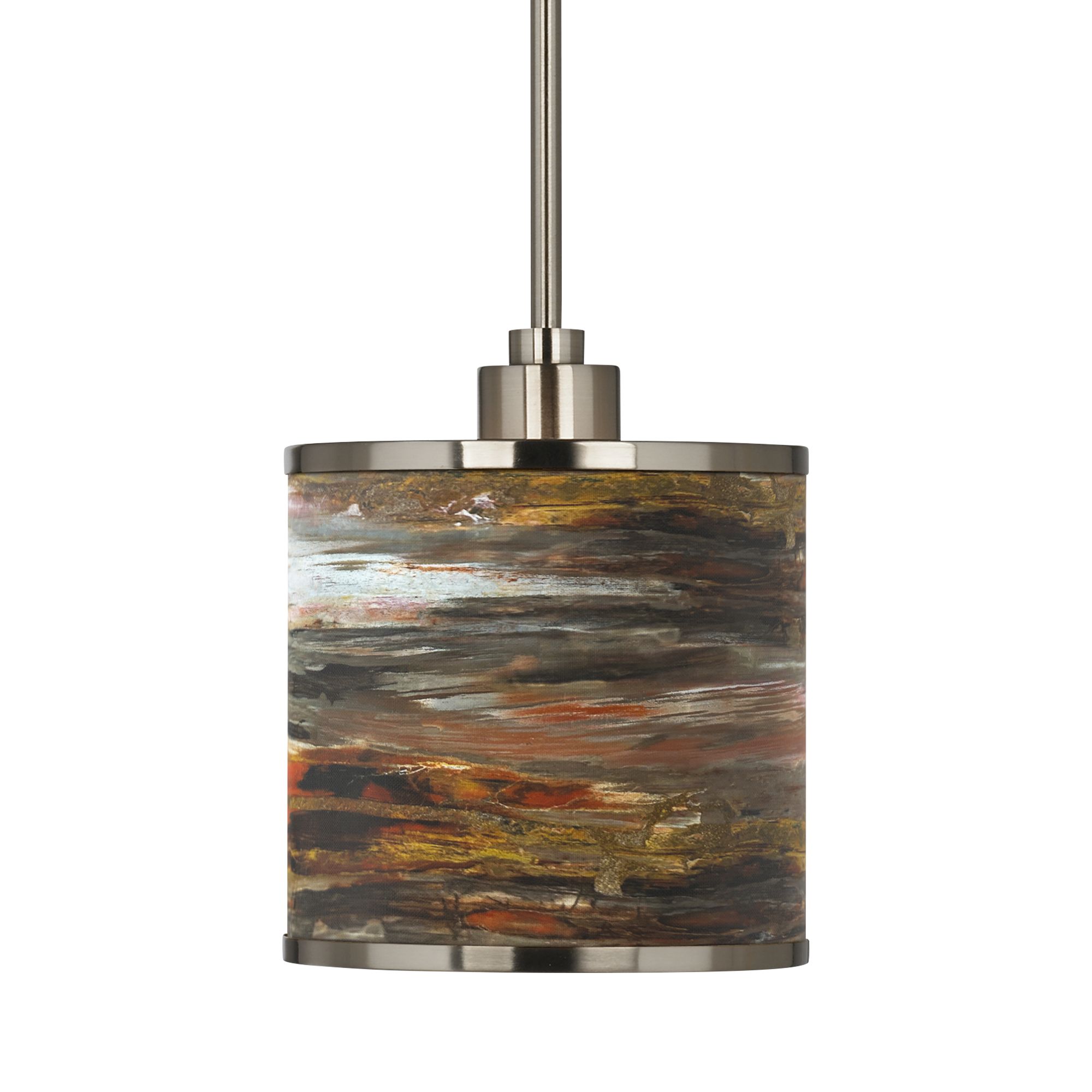 Image 3 Giclee Glow 7" Wide Embracing Change Shade Nickel Mini Pendant Light more views