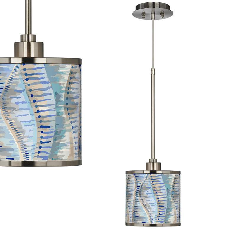 Image 1 Giclee Glow 7" Wide Siren Shade Pattern Modern Mini Pendant Light